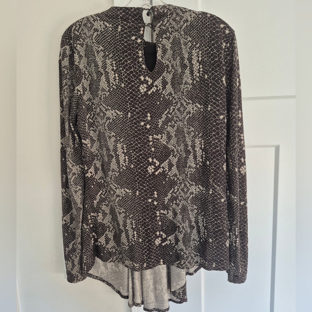 Roberto Cavalli Class Top Greige Python Print Bro… - image 3